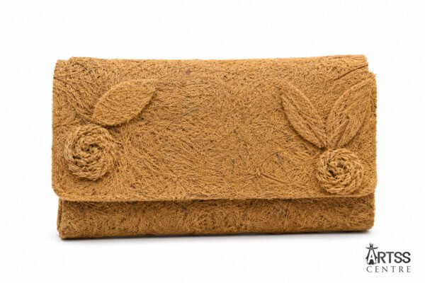 Coconut Fiber Long Wallet - Handled Clutch